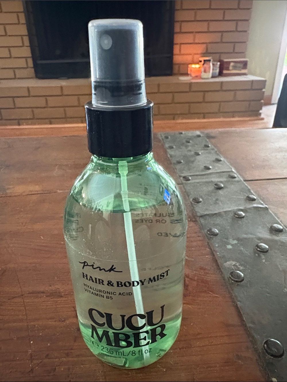 PINK Victoria's Secret Cucumber Hair & Body Mist - Light Green Bottle